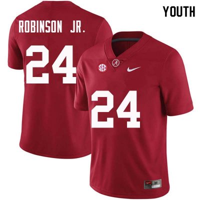 NCAA Youth Alabama Crimson Tide #24 Brian Robinson Jr. Stitched College Nike Authentic Crimson Football Jersey EM17H84YW